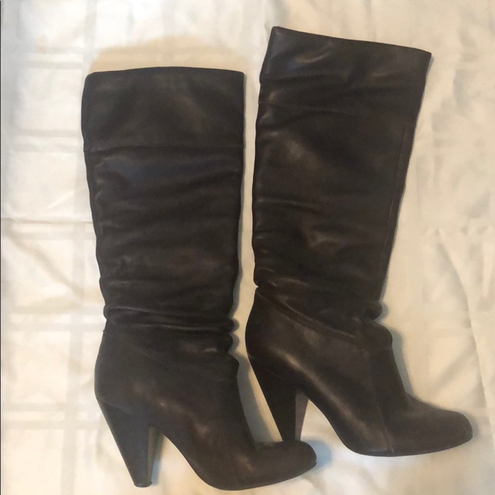 Brown slouch boots